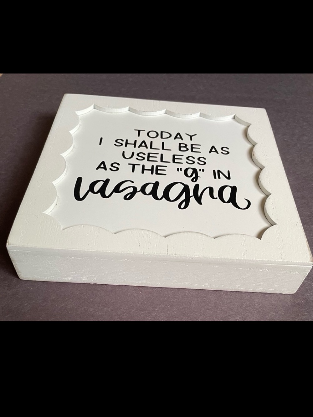 Lasagna Scalloped 5.9x5.9 in. Wood Wall Decor